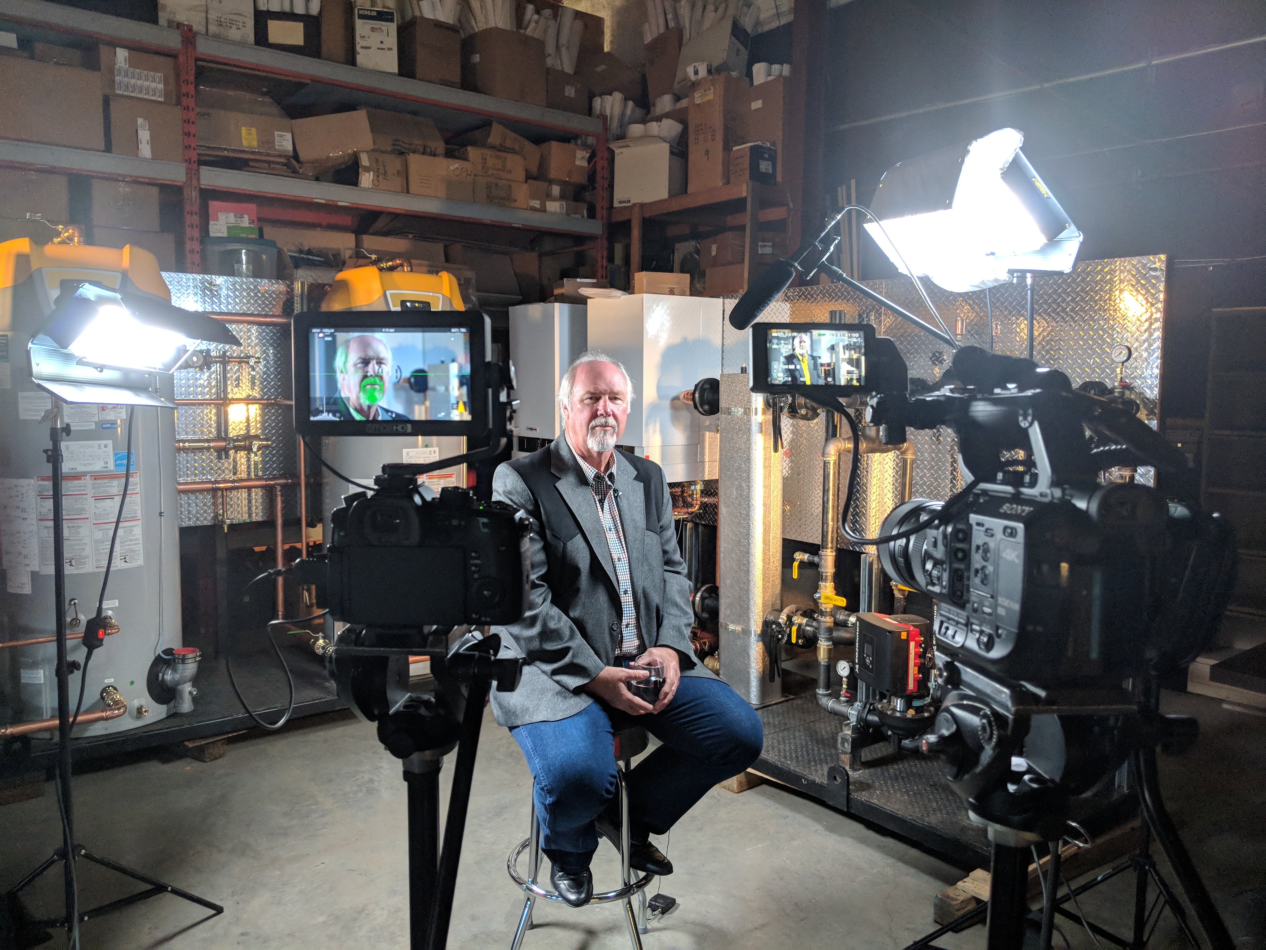 Camera crane on a commercial video production in Edmonton